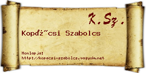 Kopácsi Szabolcs névjegykártya