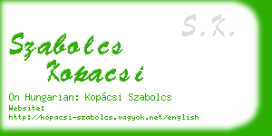 szabolcs kopacsi business card